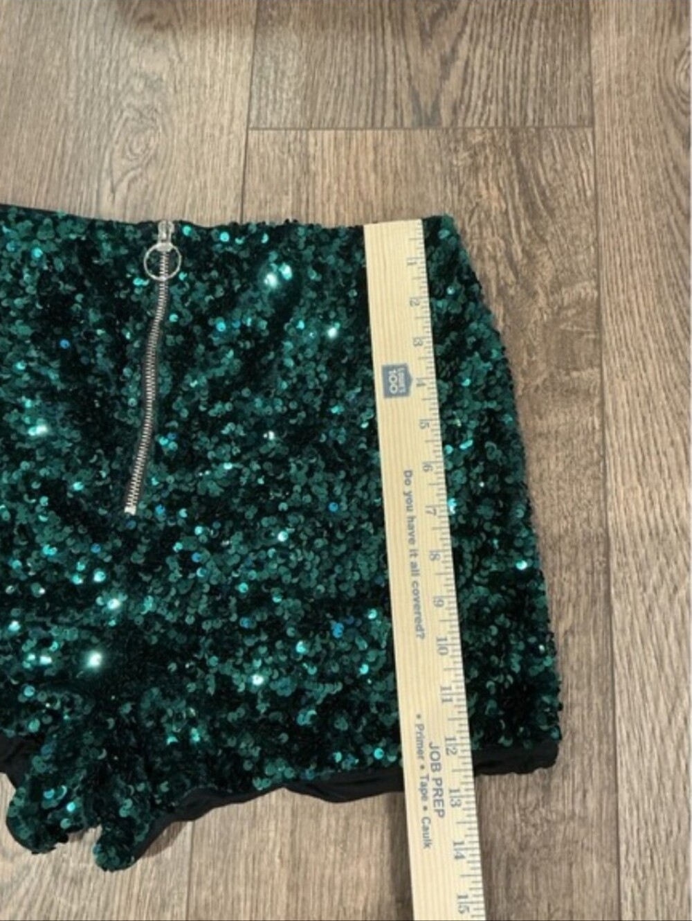 Anthropologie Maeve Green Sequin Shorts Party Holiday Size 12 Large - Picture 10 of 11